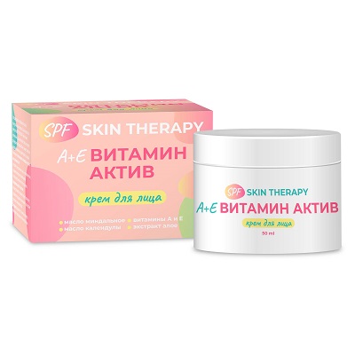 А,Е Витамин АКТИВ крем для лица SPF SKIN THERAPY, банка 50 мл